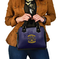 African American Buffalo Soldier Shoulder Handbag We Can We Will - Navy Blue - Wonder Print Shop