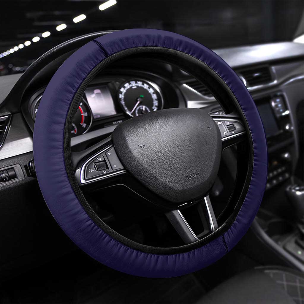 African American Buffalo Soldier Steering Wheel Cover We Can We Will - Navy Blue - Wonder Print Shop