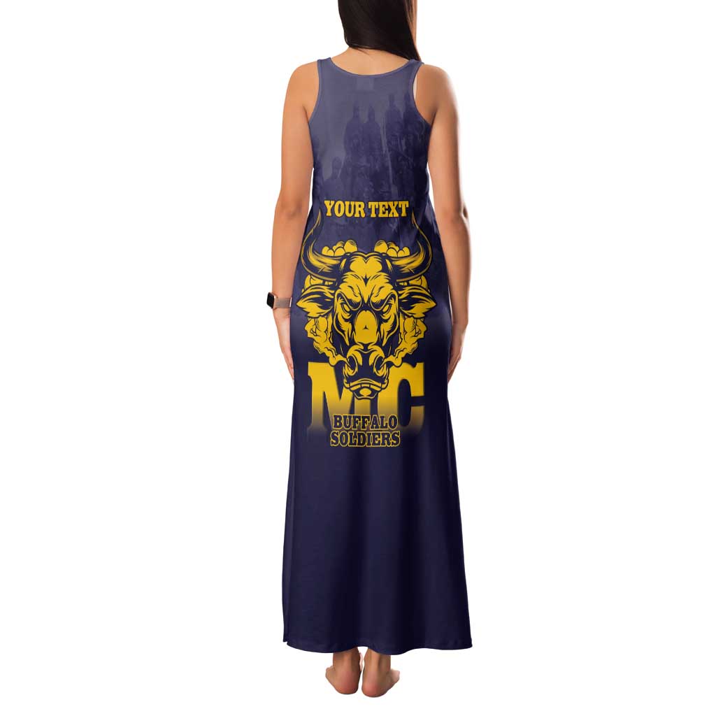 Personalized African American Buffalo Soldier Tank Maxi Dress We Can We Will - Navy Blue - Wonder Print Shop