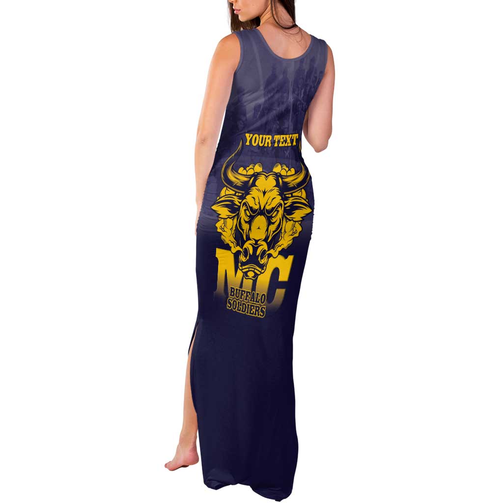 Personalized African American Buffalo Soldier Tank Maxi Dress We Can We Will - Navy Blue - Wonder Print Shop