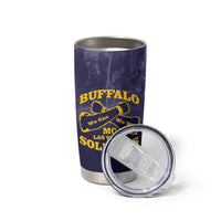 Personalized African American Buffalo Soldier Tumbler Cup We Can We Will - Navy Blue - Wonder Print Shop