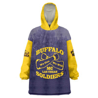 Personalized African American Buffalo Soldier Wearable Blanket Hoodie We Can We Will - Navy Blue - Wonder Print Shop