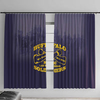 African American Buffalo Soldier Window Curtain We Can We Will - Navy Blue - Wonder Print Shop