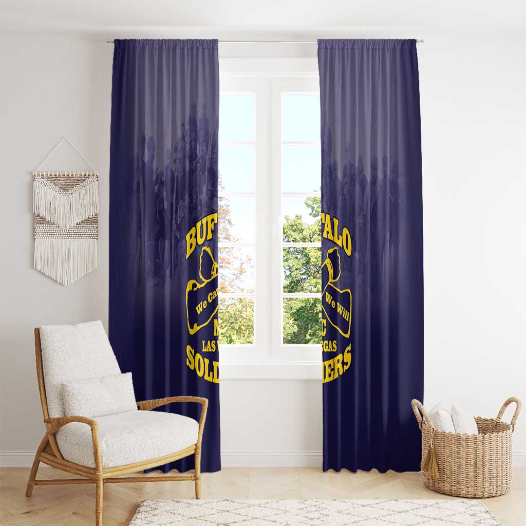 African American Buffalo Soldier Window Curtain We Can We Will - Navy Blue - Wonder Print Shop