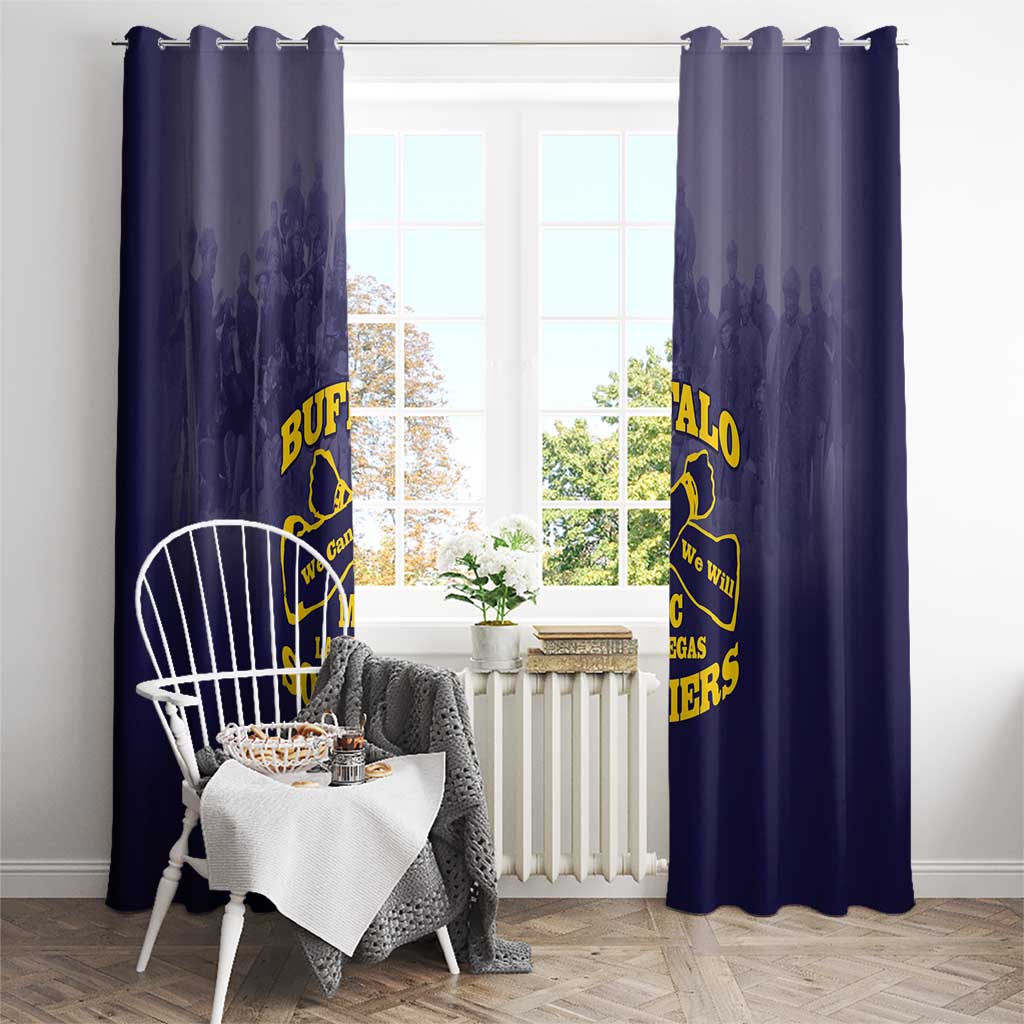 African American Buffalo Soldier Window Curtain We Can We Will - Navy Blue - Wonder Print Shop