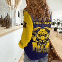 Personalized African American Buffalo Soldier Women Casual Shirt We Can We Will - Navy Blue - Wonder Print Shop