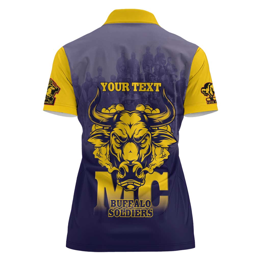 Personalized African American Buffalo Soldier Women Polo Shirt We Can We Will - Navy Blue - Wonder Print Shop