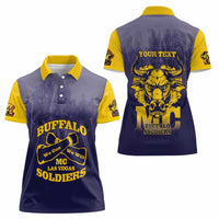 Personalized African American Buffalo Soldier Women Polo Shirt We Can We Will - Navy Blue - Wonder Print Shop