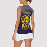 Personalized African American Buffalo Soldier Women Sleeveless Polo Shirt We Can We Will - Navy Blue - Wonder Print Shop