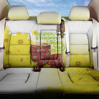 Ethiopian Enkutatash Back Car Seat Cover Kebero Drum With Adey Abeba Flower - Wonder Print Shop
