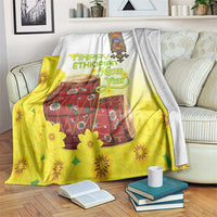 Ethiopian Enkutatash Blanket Kebero Drum With Adey Abeba Flower - Wonder Print Shop