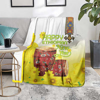 Ethiopian Enkutatash Blanket Kebero Drum With Adey Abeba Flower - Wonder Print Shop