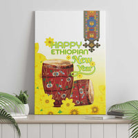 Ethiopian Enkutatash Canvas Wall Art Kebero Drum With Adey Abeba Flower - Wonder Print Shop