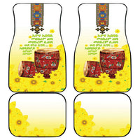Ethiopian Enkutatash Car Mats Kebero Drum With Adey Abeba Flower - Wonder Print Shop