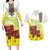 Ethiopian Enkutatash Couples Matching Long Sleeve Bodycon Dress and Hawaiian Shirt Kebero Drum With Adey Abeba Flower - Wonder Print Shop