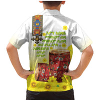 Ethiopian Enkutatash Family Matching Mermaid Dress and Hawaiian Shirt Kebero Drum With Adey Abeba Flower - Wonder Print Shop