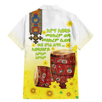 Ethiopian Enkutatash Family Matching Mermaid Dress and Hawaiian Shirt Kebero Drum With Adey Abeba Flower - Wonder Print Shop