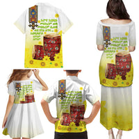 Ethiopian Enkutatash Family Matching Puletasi and Hawaiian Shirt Kebero Drum With Adey Abeba Flower - Wonder Print Shop