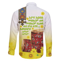 Ethiopian Enkutatash Family Matching Short Sleeve Bodycon Dress and Hawaiian Shirt Kebero Drum With Adey Abeba Flower - Wonder Print Shop