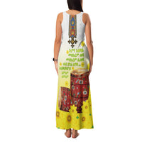 Ethiopian Enkutatash Family Matching Tank Maxi Dress and Hawaiian Shirt Kebero Drum With Adey Abeba Flower - Wonder Print Shop