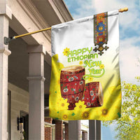 Ethiopian Enkutatash Garden Flag Kebero Drum With Adey Abeba Flower - Wonder Print Shop