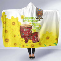 Ethiopian Enkutatash Hooded Blanket Kebero Drum With Adey Abeba Flower - Wonder Print Shop