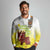 Ethiopian Enkutatash Long Sleeve Polo Shirt Kebero Drum With Adey Abeba Flower - Wonder Print Shop