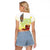 Ethiopian Enkutatash Raglan Cropped T Shirt Kebero Drum With Adey Abeba Flower - Wonder Print Shop