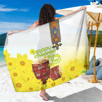 Ethiopian Enkutatash Sarong Kebero Drum With Adey Abeba Flower - Wonder Print Shop