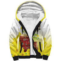 Ethiopian Enkutatash Sherpa Hoodie Kebero Drum With Adey Abeba Flower - Wonder Print Shop