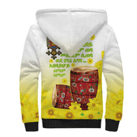 Ethiopian Enkutatash Sherpa Hoodie Kebero Drum With Adey Abeba Flower - Wonder Print Shop