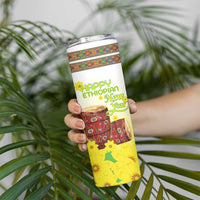 Ethiopian Enkutatash Skinny Tumbler Kebero Drum With Adey Abeba Flower - Wonder Print Shop