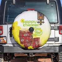 Ethiopian Enkutatash Spare Tire Cover Kebero Drum With Adey Abeba Flower - Wonder Print Shop