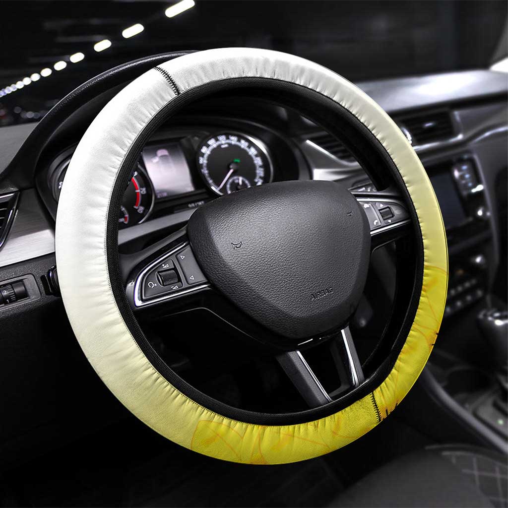 Ethiopian Enkutatash Steering Wheel Cover Kebero Drum With Adey Abeba Flower - Wonder Print Shop