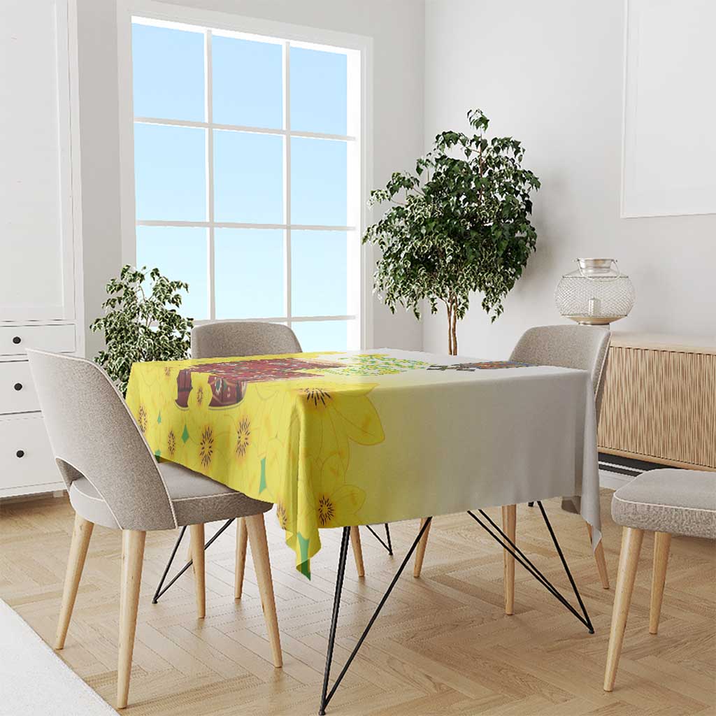 Ethiopian Enkutatash Tablecloth Kebero Drum With Adey Abeba Flower - Wonder Print Shop