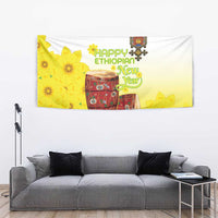 Ethiopian Enkutatash Tapestry Kebero Drum With Adey Abeba Flower - Wonder Print Shop