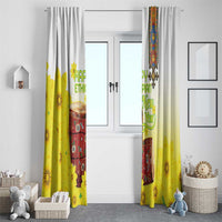 Ethiopian Enkutatash Window Curtain Kebero Drum With Adey Abeba Flower - Wonder Print Shop