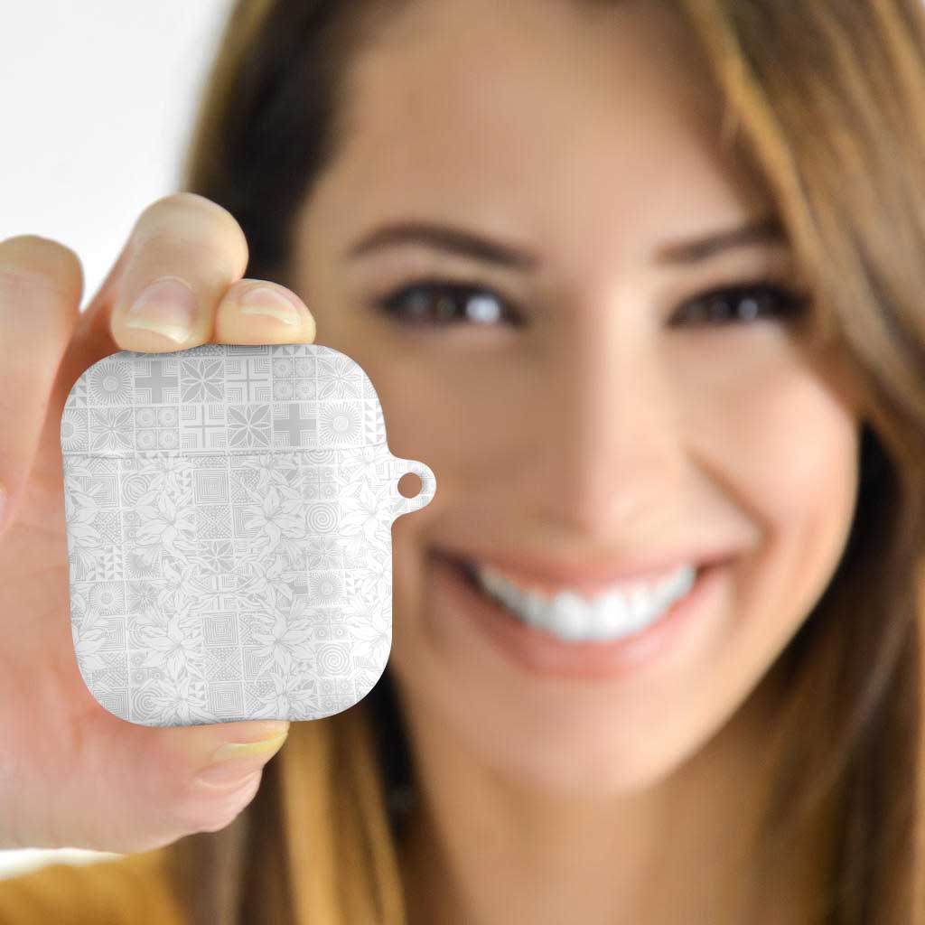 Nigeria Osun-Osogbo Festival AirPods Case White Lily Lei With Yoruba Pattern - Wonder Print Shop