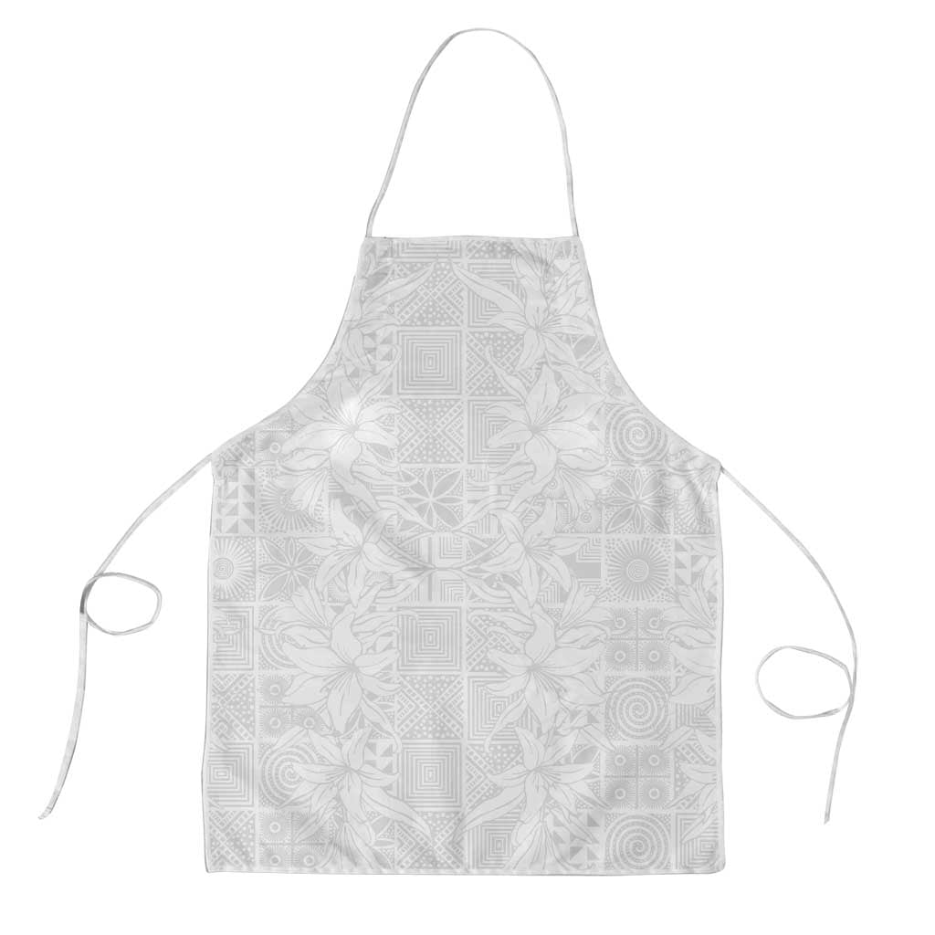 Nigeria Osun-Osogbo Festival Apron White Lily Lei With Yoruba Pattern - Wonder Print Shop