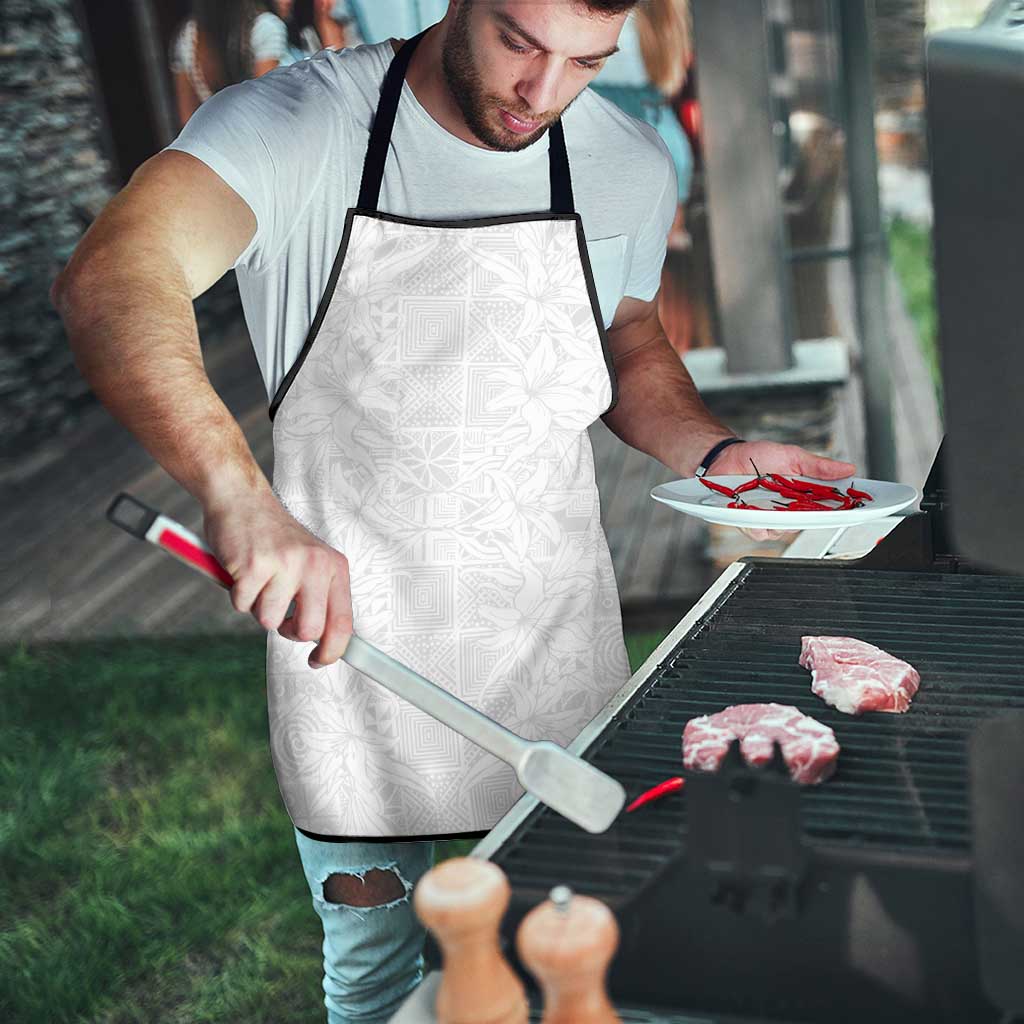 Nigeria Osun-Osogbo Festival Apron White Lily Lei With Yoruba Pattern - Wonder Print Shop