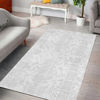 Nigeria Osun-Osogbo Festival Area Rug White Lily Lei With Yoruba Pattern - Wonder Print Shop
