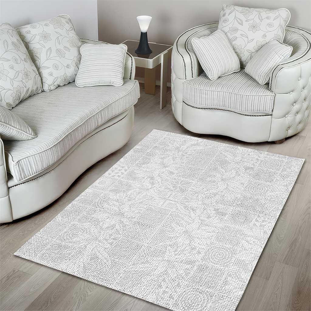 Nigeria Osun-Osogbo Festival Area Rug White Lily Lei With Yoruba Pattern - Wonder Print Shop