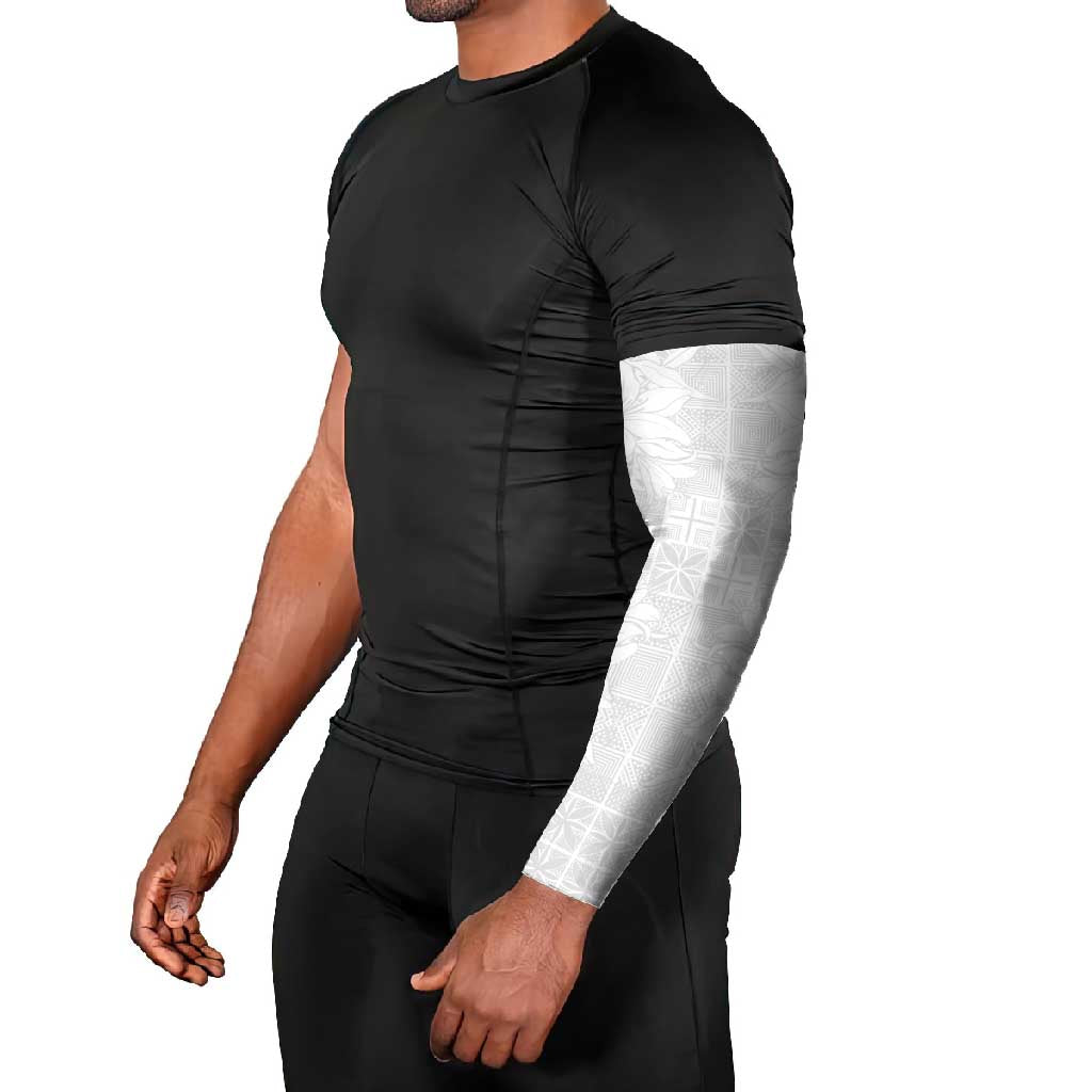 Nigeria Osun-Osogbo Festival Arm Sleeves White Lily Lei With Yoruba Pattern - Wonder Print Shop