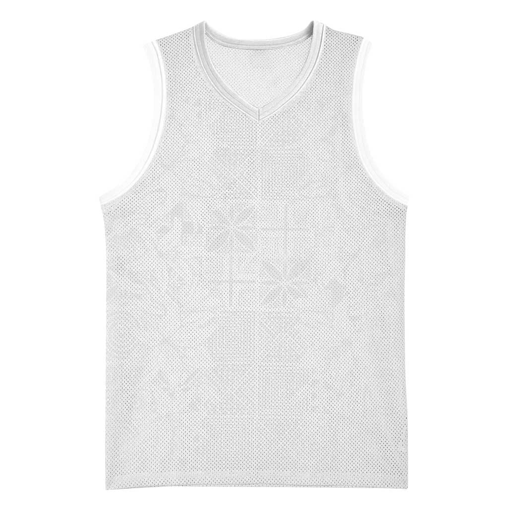 Nigeria Osun-Osogbo Festival Basketball Jersey White Lily Lei With Yoruba Pattern - Wonder Print Shop