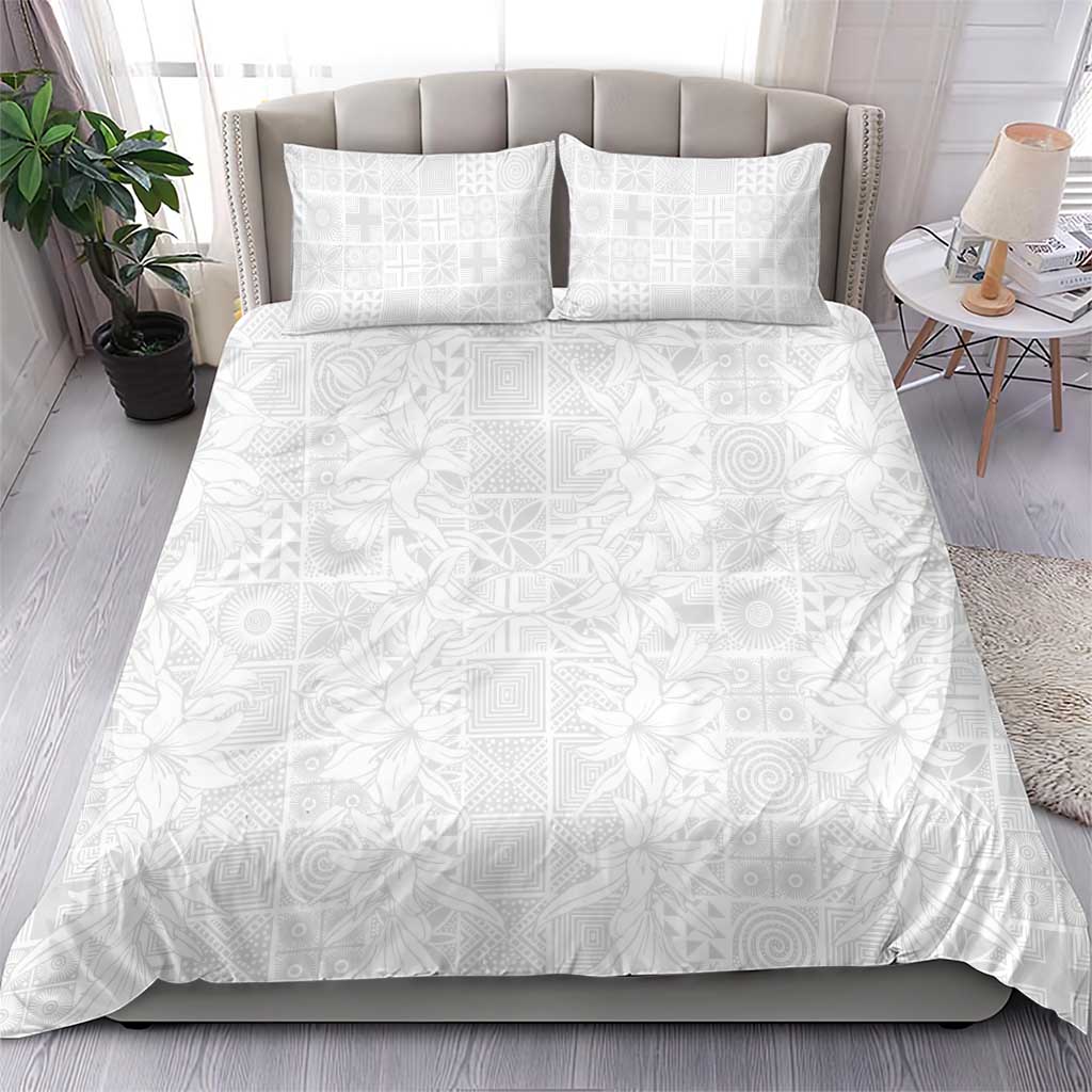 Nigeria Osun-Osogbo Festival Bedding Set White Lily Lei With Yoruba Pattern - Wonder Print Shop