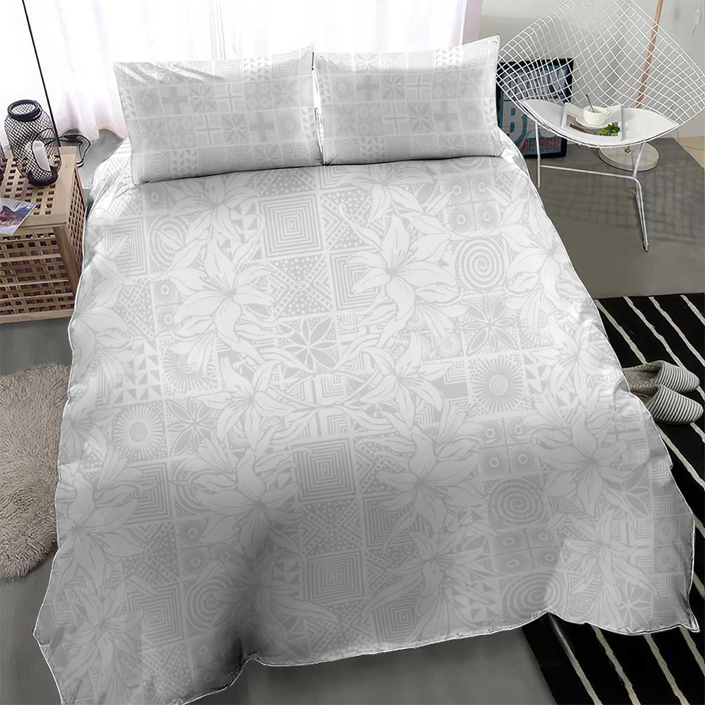 Nigeria Osun-Osogbo Festival Bedding Set White Lily Lei With Yoruba Pattern - Wonder Print Shop