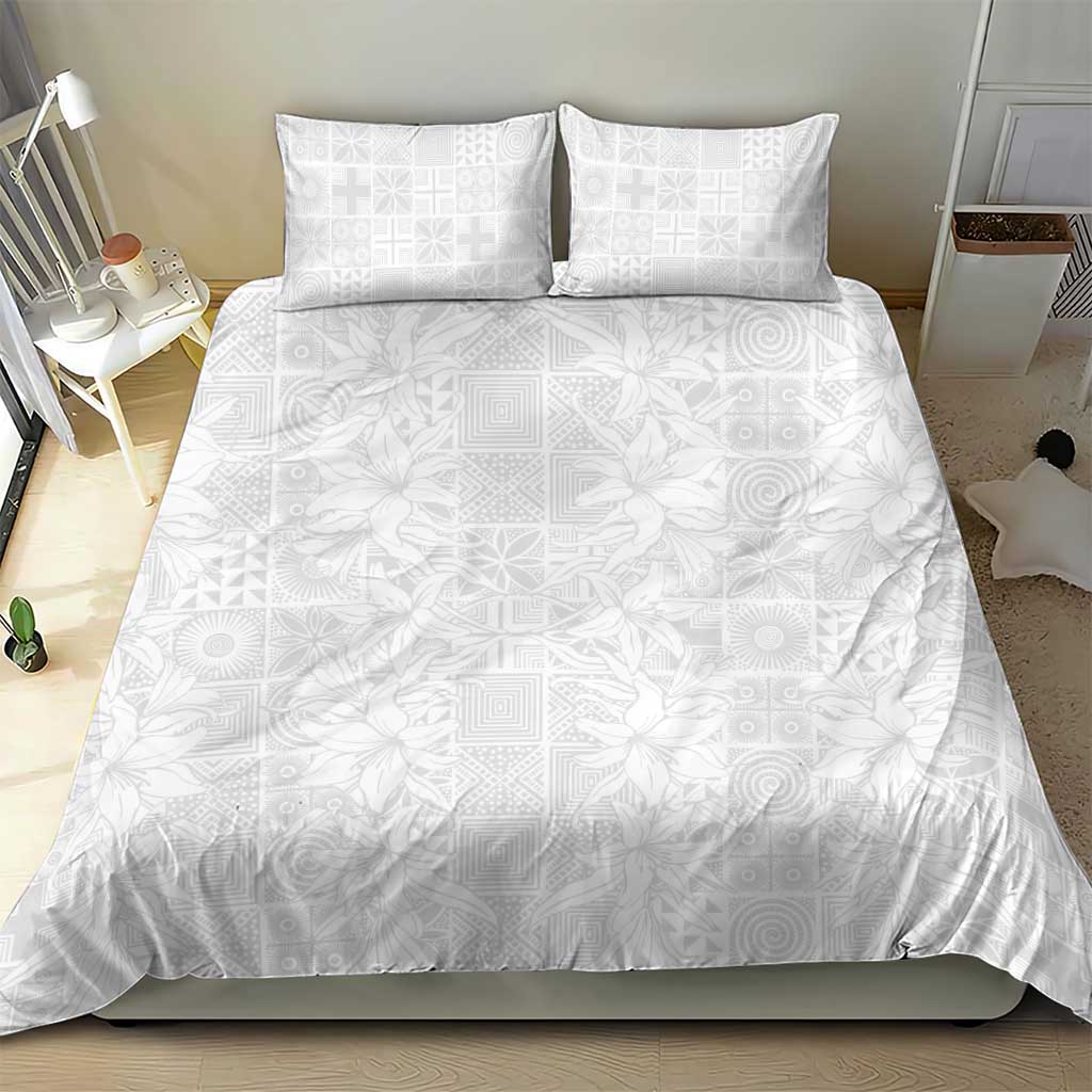 Nigeria Osun-Osogbo Festival Bedding Set White Lily Lei With Yoruba Pattern - Wonder Print Shop