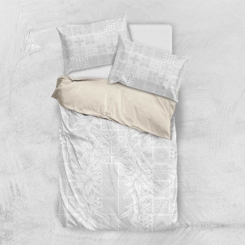 Nigeria Osun-Osogbo Festival Bedding Set White Lily Lei With Yoruba Pattern - Wonder Print Shop