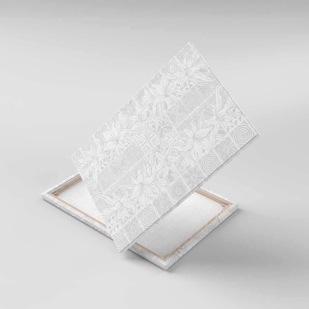 Nigeria Osun-Osogbo Festival Canvas Wall Art White Lily Lei With Yoruba Pattern - Wonder Print Shop