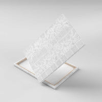 Nigeria Osun-Osogbo Festival Canvas Wall Art White Lily Lei With Yoruba Pattern - Wonder Print Shop